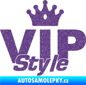 Samolepka VIP styl nápis s korunkou Ultra Metalic fialová