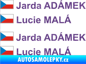 Samolepka Vlajka ČR se jménem Ultra Metalic fialová