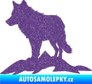 Samolepka Vlk 031 levá hory Ultra Metalic fialová