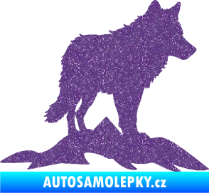 Samolepka Vlk 031 pravá hory Ultra Metalic fialová