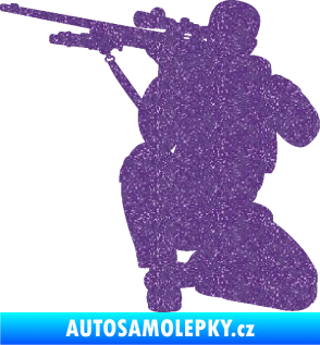 Samolepka Voják 010 levá sniper Ultra Metalic fialová