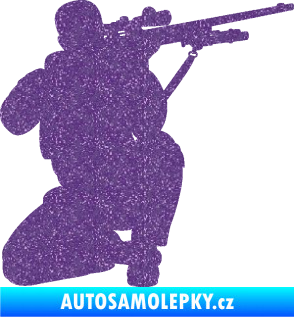 Samolepka Voják 010 pravá sniper Ultra Metalic fialová