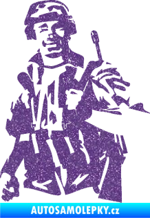 Samolepka Voják 014 levá Ultra Metalic fialová