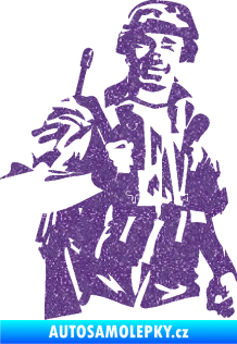 Samolepka Voják 014 pravá Ultra Metalic fialová