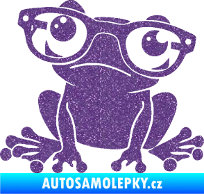 Samolepka Žába 011 levá kouká s brýlemi Ultra Metalic fialová