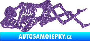 Samolepka Zamilované kostry 001 levá láska až za hrob Ultra Metalic fialová