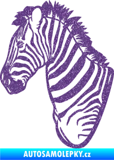 Samolepka Zebra 001 levá hlava Ultra Metalic fialová