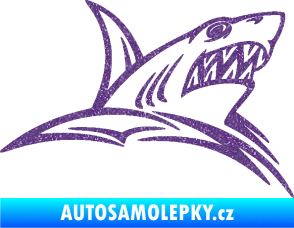 Samolepka Žralok 020 pravá v moři Ultra Metalic fialová