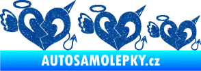 Samolepka Angel devil family 002 rodinka v autě Ultra Metalic modrá