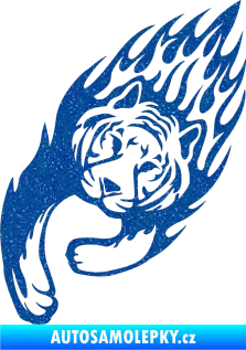 Samolepka Animal flames 015 levá tygr Ultra Metalic modrá