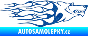 Samolepka Animal flames 017 pravá vlk Ultra Metalic modrá