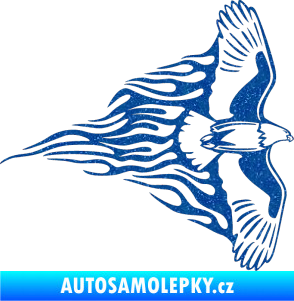 Samolepka Animal flames 019 pravá letící orel Ultra Metalic modrá