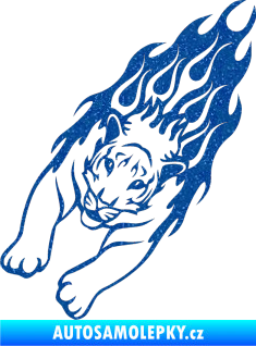 Samolepka Animal flames 024 levá tygr Ultra Metalic modrá