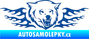 Samolepka Animal flames 034 pravá  vlk Ultra Metalic modrá