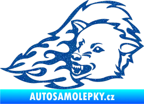 Samolepka Animal flames 036 levá vlk Ultra Metalic modrá