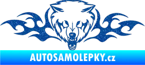 Samolepka Animal flames 038 levá  vlk Ultra Metalic modrá