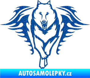 Samolepka Animal flames 039 levá  vlk Ultra Metalic modrá