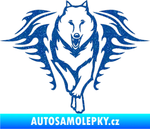 Samolepka Animal flames 039 pravá  vlk Ultra Metalic modrá