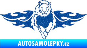 Samolepka Animal flames 051 pravá lev Ultra Metalic modrá