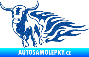 Samolepka Animal flames 057 levá býk Ultra Metalic modrá