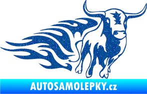 Samolepka Animal flames 057 pravá býk Ultra Metalic modrá