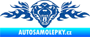 Samolepka Animal flames 058 levá vlk Ultra Metalic modrá