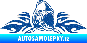 Samolepka Animal flames 063 pravá piraňa Ultra Metalic modrá