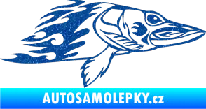 Samolepka Animal flames 074 pravá ryba Ultra Metalic modrá