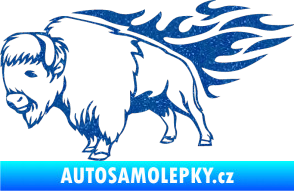 Samolepka Animal flames 077 levá býk Ultra Metalic modrá