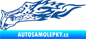Samolepka Animal flames 080 levá gepard Ultra Metalic modrá