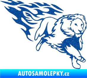 Samolepka Animal flames 087 pravá lev Ultra Metalic modrá