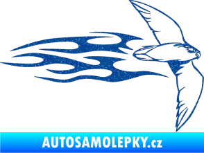 Samolepka Animal flames 095 pravá letící pták Ultra Metalic modrá