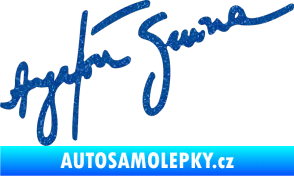Samolepka Podpis Ayrton Senna Ultra Metalic modrá