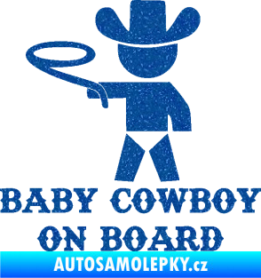 Samolepka Baby cowboy on board levá Ultra Metalic modrá