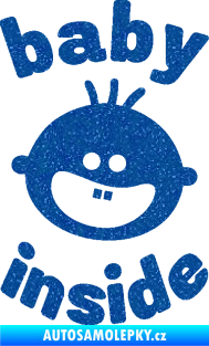 Samolepka Baby inside 002 levá dva zuby na palubě Ultra Metalic modrá