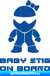 Samolepka Baby stig on board girl Ultra Metalic modrá