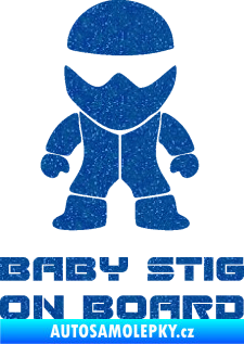Samolepka Baby stig on board Ultra Metalic modrá