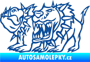 Samolepka Bad dogs levá zuřiví psi Ultra Metalic modrá