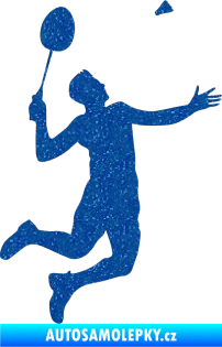Samolepka Badminton 001 pravá Ultra Metalic modrá