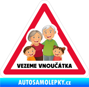 Samolepka Barevná rodina v autě 009 vezeme vnoučátka Ultra Metalic modrá