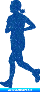 Samolepka Běžkyně 001 levá jogging Ultra Metalic modrá