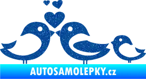 Samolepka Bird family 001 rodina v autě Ultra Metalic modrá