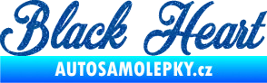 Samolepka Black Heart nápis Ultra Metalic modrá