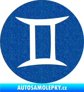 Samolepka Blíženci 001 - horoskop Ultra Metalic modrá
