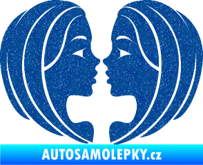 Samolepka Blíženci 002  Ultra Metalic modrá