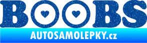 Samolepka Boobs nápis se srdíčky Ultra Metalic modrá
