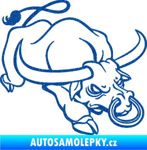 Samolepka Býk 014 pravá rozzuřený Ultra Metalic modrá
