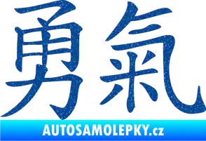 Samolepka Čínský znak Courage Ultra Metalic modrá