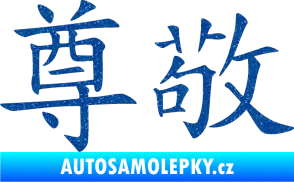 Samolepka Čínský znak Respect Ultra Metalic modrá