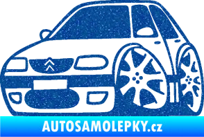 Samolepka Citroen saxo karikatura levá Ultra Metalic modrá